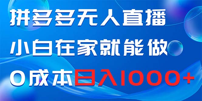 拼多多无人直播，小白在家就能做，0成本日入1000+-锦晨科技网