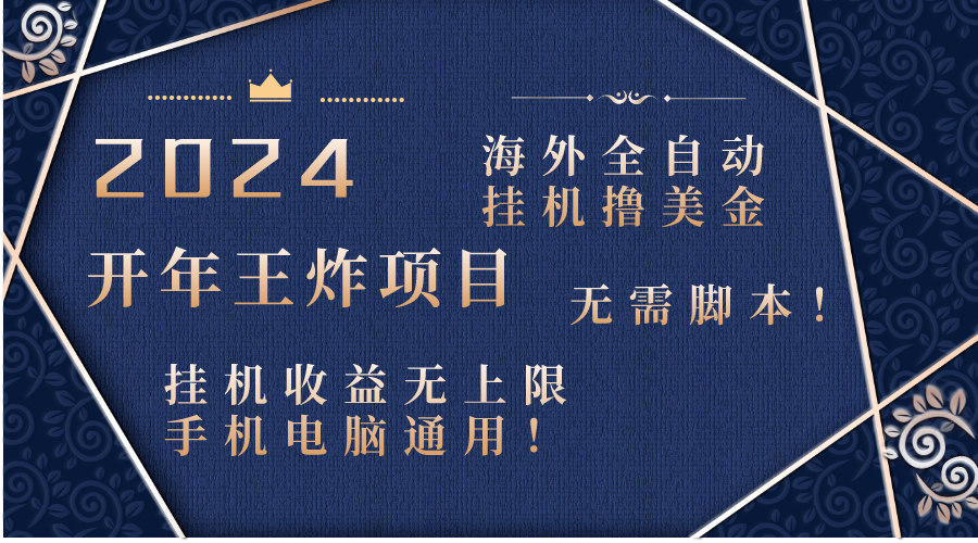 2024海外全自动挂机撸美金项目！手机电脑均可，无需脚本，收益无上限！-锦晨科技网