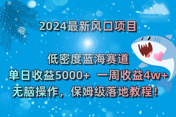 2024最新风口项目 低密度蓝海赛道，日收益5000+周收益4w+ 无脑操作，保…-锦晨科技网