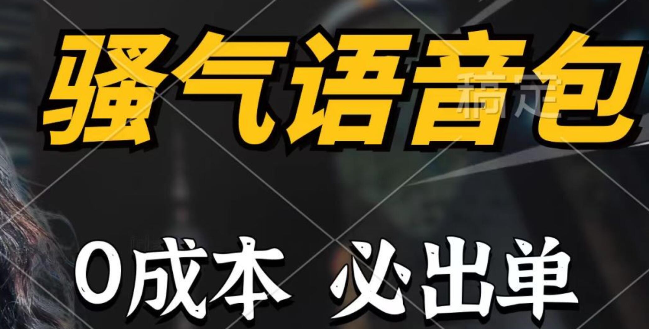 骚气语音包，0成本一天1000+，闭着眼也能出单，详细教程！-锦晨科技网