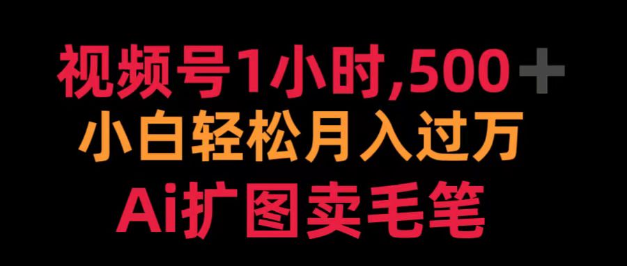 视频号1小时，500＋ 小白轻松月入过万 Ai扩图卖毛笔-锦晨科技网