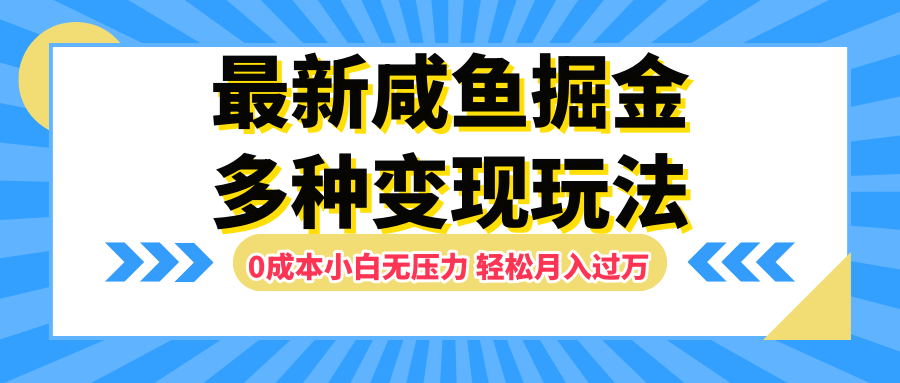 最新咸鱼掘金玩法，更新玩法，0成本小白无压力，多种变现轻松月入过万-锦晨科技网