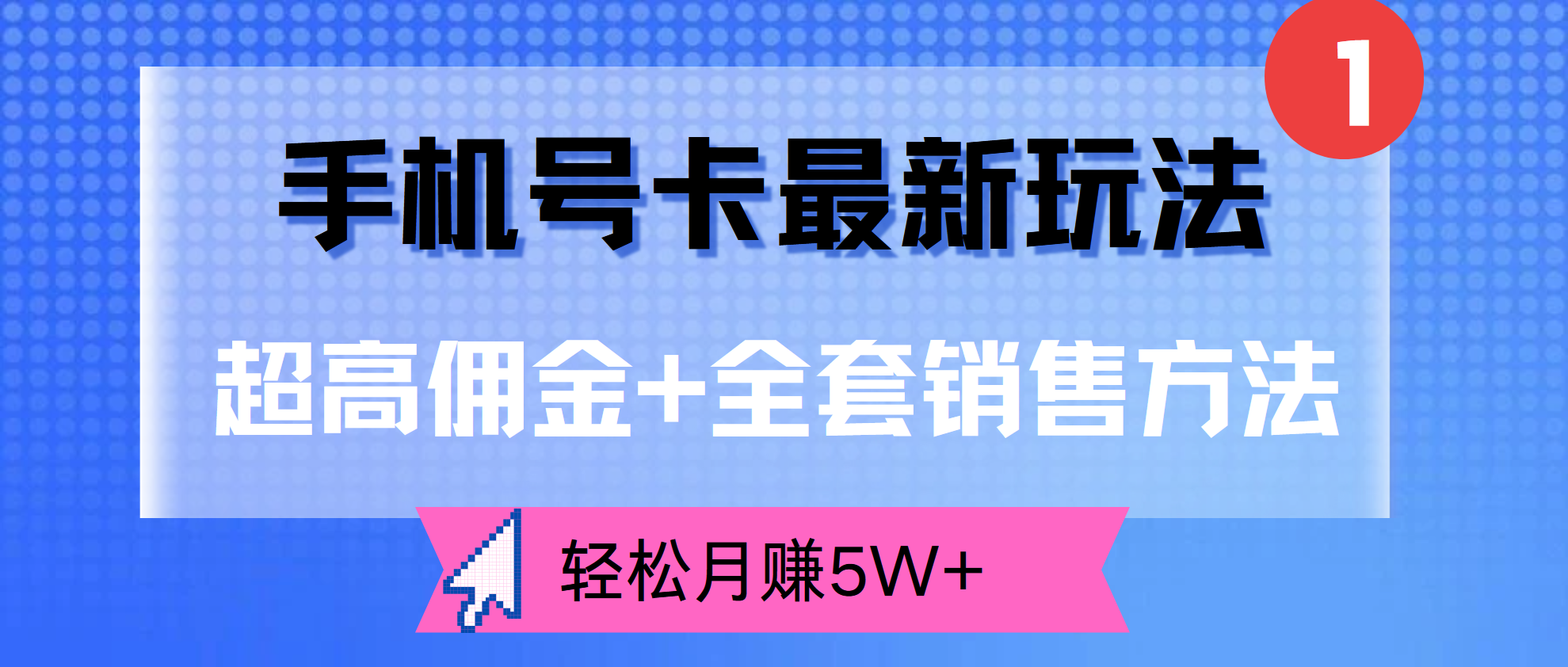 超高佣金+全套销售方法，手机号卡最新玩法，轻松月赚5W+-锦晨科技网