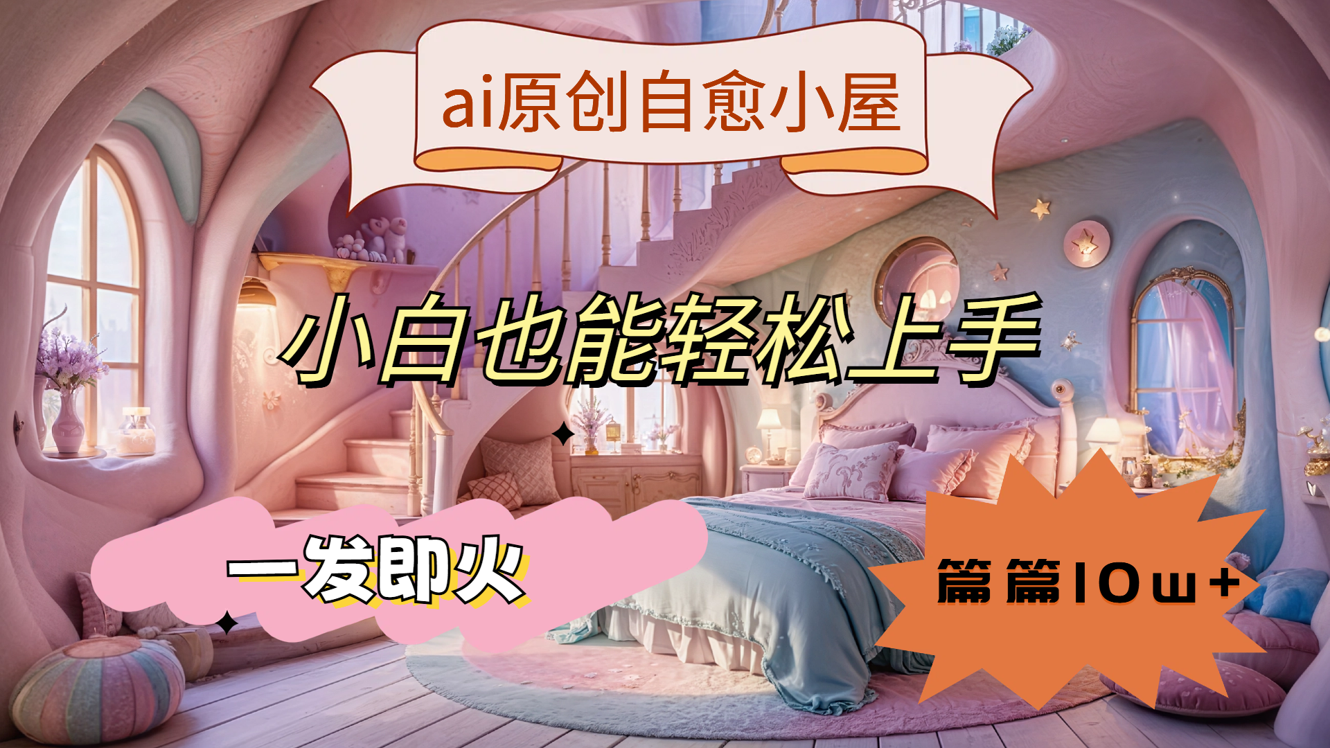 ai原创治愈小屋，小白也能轻松上手，一发即火，篇篇10w+-锦晨科技网