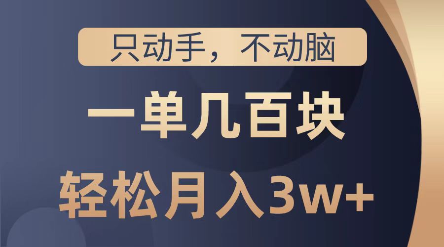 只动手不动脑，一单几百块，轻松月入2w+，看完就能直接操作，详细教程-锦晨科技网