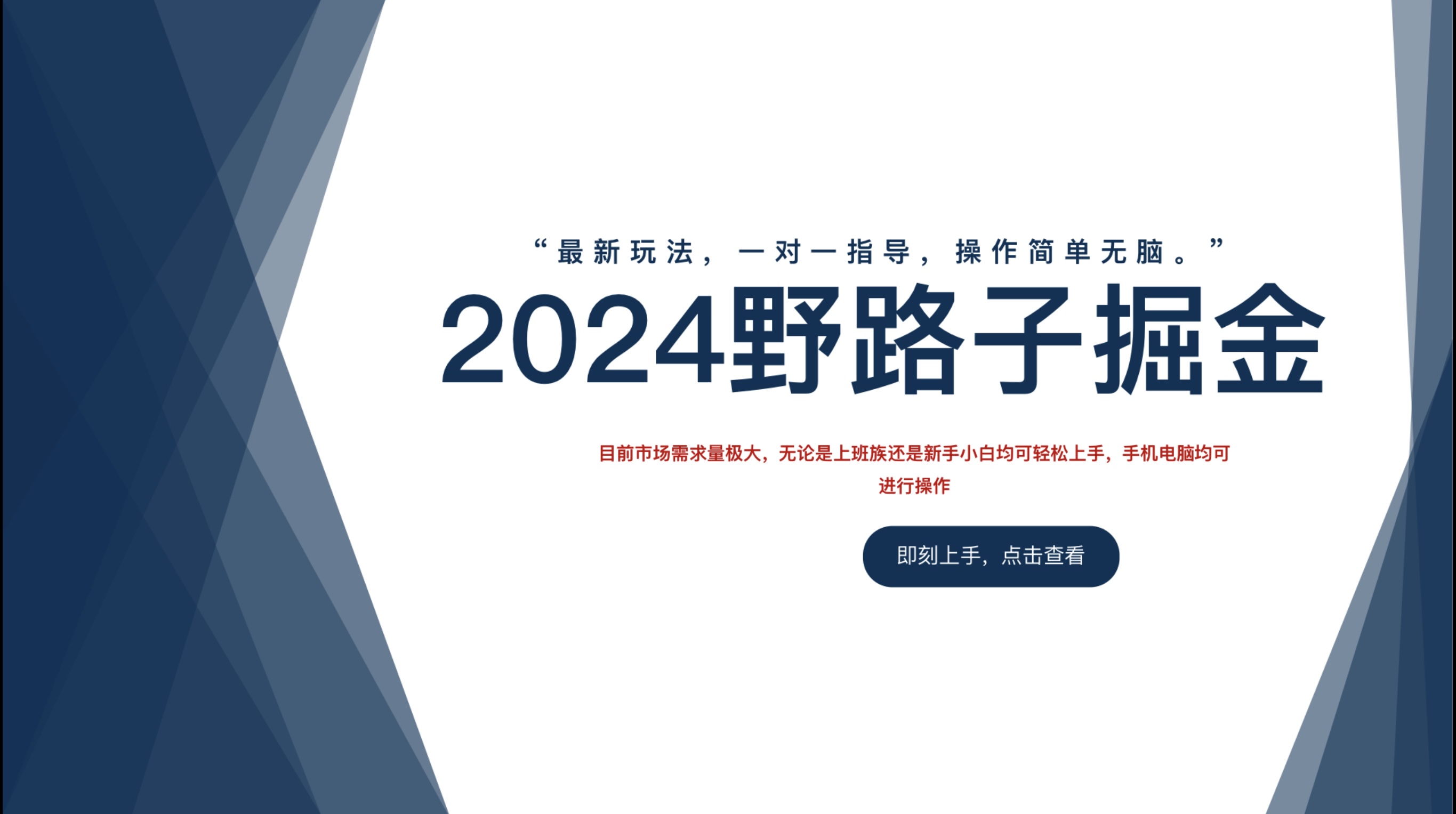 2024野路子掘金，最新玩 法， 一对一指导，操作简单无脑。-锦晨科技网