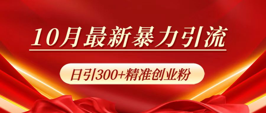 10月最新暴力引流，日引300+精准创业粉-锦晨科技网