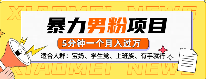 男粉项目，5分钟一个，无脑月入五位数-锦晨科技网