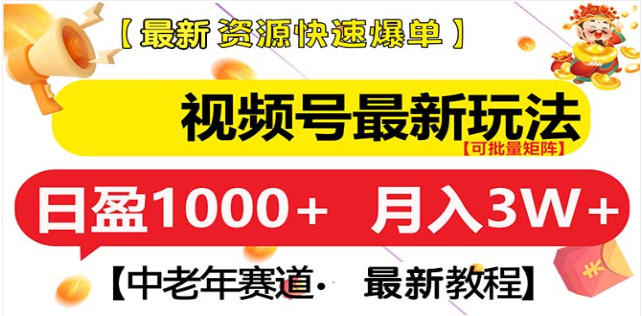 视频号独家玩法，老年养生赛道，无脑搬运爆款视频，日入1000+-锦晨科技网