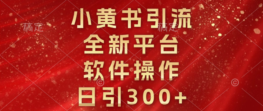 小黄书引流，全新平台，软件操作，日引300+-锦晨科技网