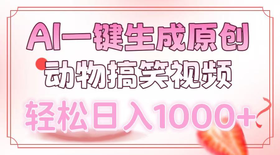 AI一键生成原创动物搞笑视频，轻松日入1000+-锦晨科技网