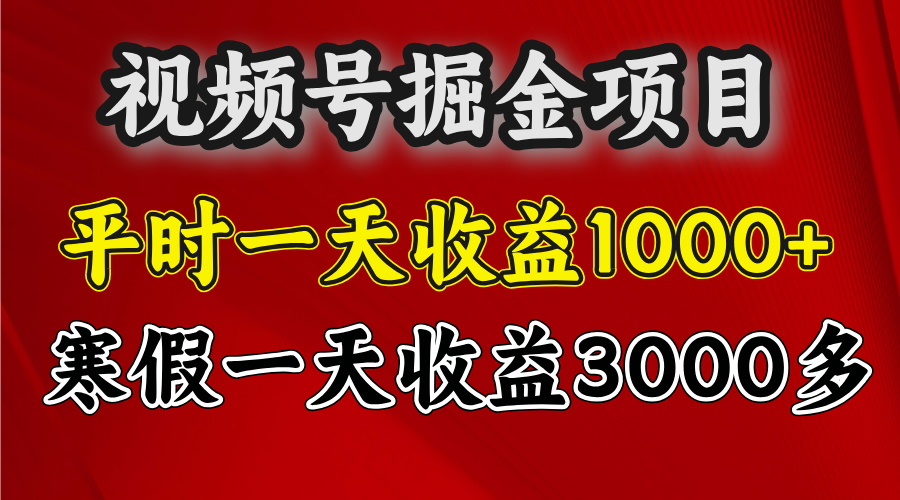 视频号掘金项目，寒假一天收益3000多-锦晨科技网